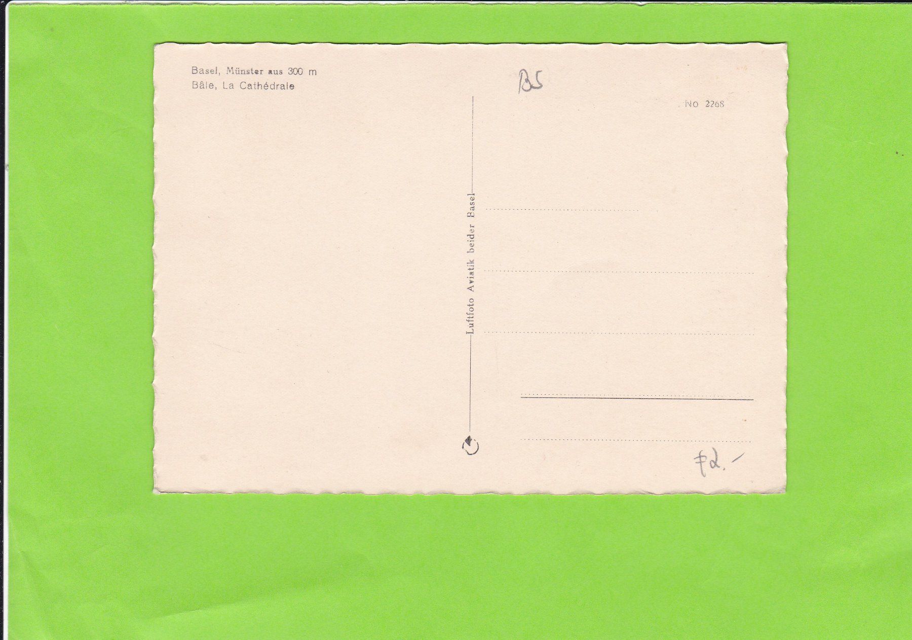 Cartes postales: Basel-Passagierkarte eines Rundflugs HB  – D'occasion à St. Peterzell par neckertal 1