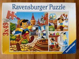 Ravensburger Puzzle 3x49 Teile - Pinocchio - Komplett!