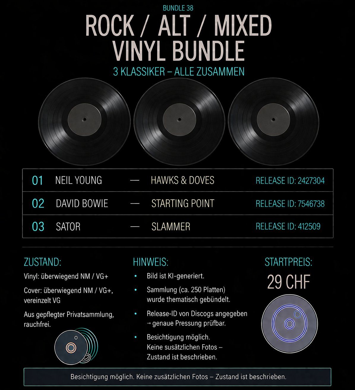 Dischi in vinile: Rock / Alternative / Mixed Vinyl Bundle – Usato da Zürich venduto da DonDDR