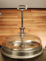 Unikat Antike Zinn/Glas (Kristall?) Servierglocke