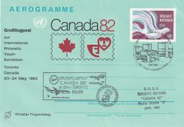 Grussflugpost AUA/SR Wien-Toronto zur Canada 82, ab UNO Wien