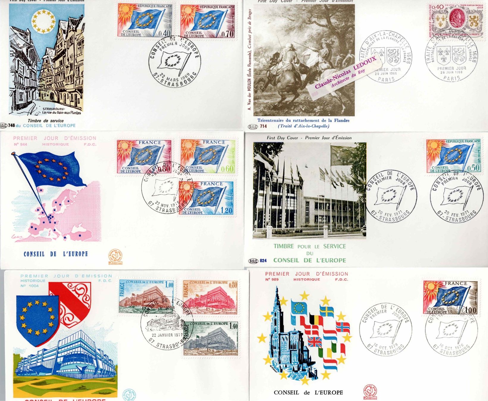 Tutti i francobolli: 6 Stück FDC Frankreich – Usato da Koblenz venduto da Markenhimmel