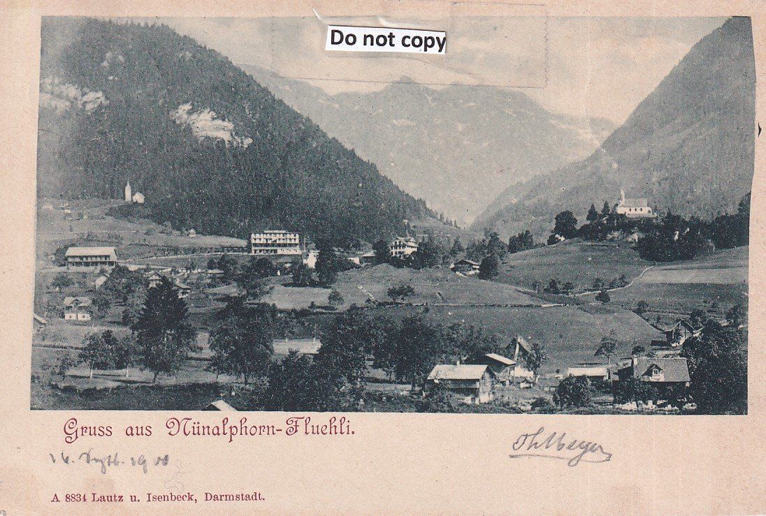 Cartoline postali: Nünalphorn - Flühli   OW          um 1900 – Usato da Brig venduto da Valcards54