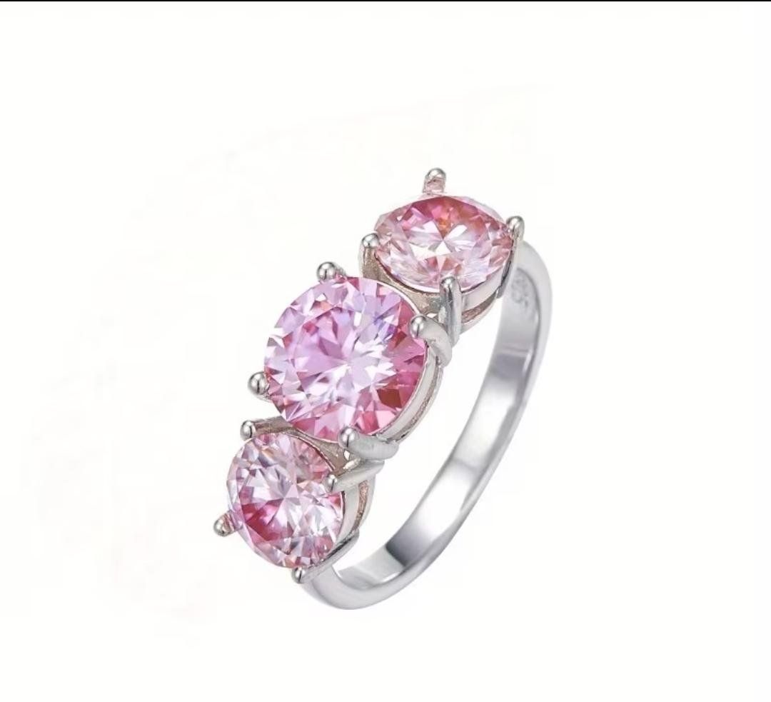 Anelli: Anello in argento con moissanite rosa 2 carati – Nuovo (secondo la descrizione) da Cadenazzo venduto da Nicopri