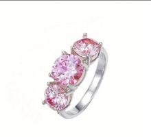 Anello in argento 925 con moissanite rosa 2 carati