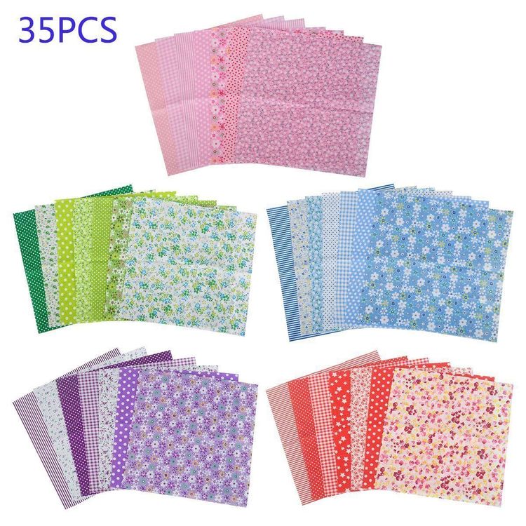 40 Stück Baumwollstoff Set - Bunte Patchwork Stoffe 6,5x50cm Für Quilting