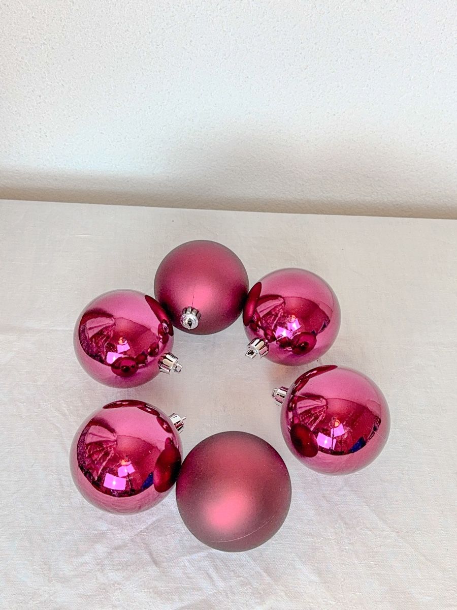 Tutte le decorazioni: 6er Set Christbaumkugeln, Farbe Himbeer, Kunststoff 8cm – Usato da Galmiz venduto da Wichtel25