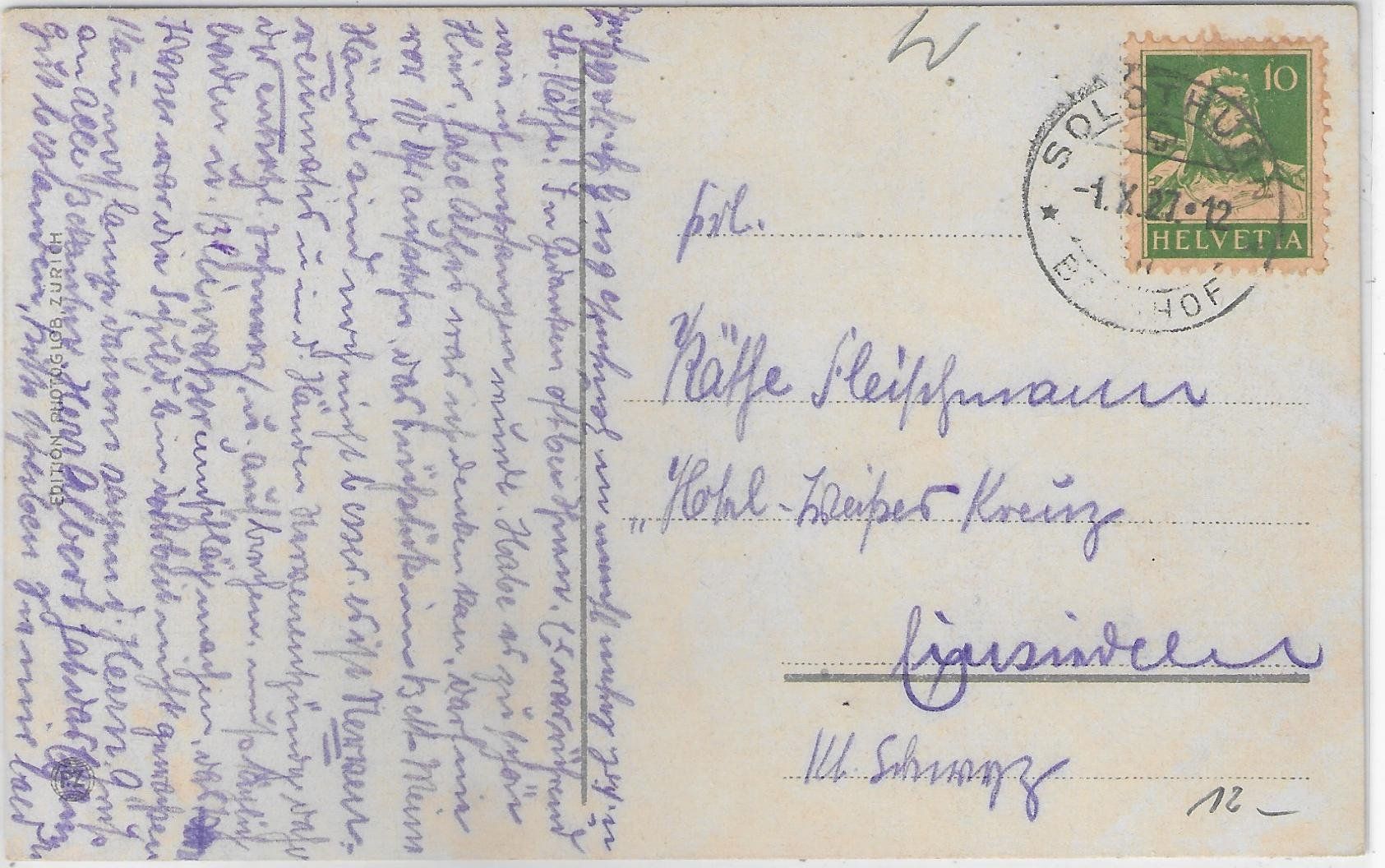 Cartoline postali: Solothurn mit den drei Brücken - Litho – Usato da Ettingen venduto da Kartenplanet 1