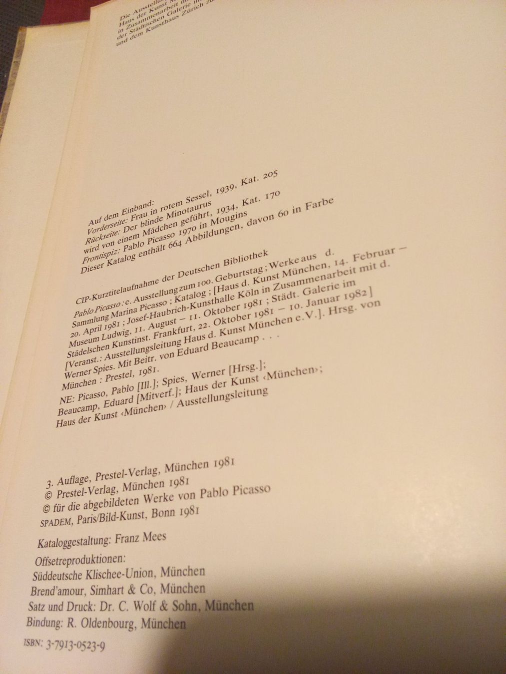 Libri: PABLO PICASSO 1981 - Sammlung Marina Picasso – Usato da Remetschwil venduto da Privatflohmi 2