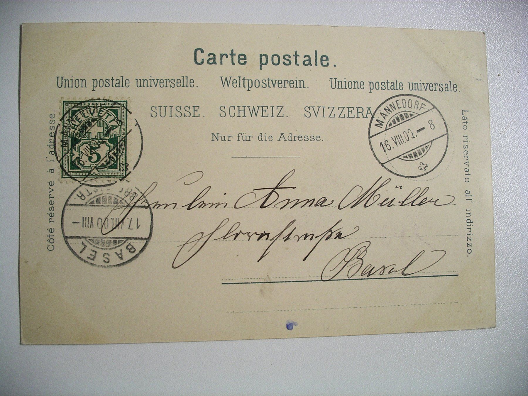 Cartoline postali: farbigeLithoAK  MAENNEDORF – Usato da Oberhofen am Thunersee venduto da luuping99 1