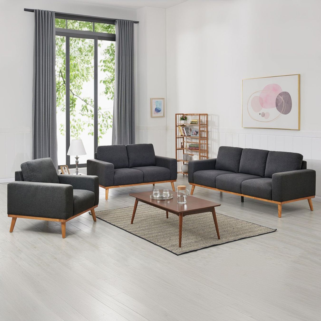 Sofas: Sofa Set AMOR 3-teilig anthrazit – Neu und originalverpackt aus Zug von Cheap-Shop
