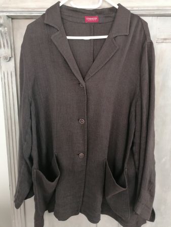 Schöne, braune Jacke von Strenesse 42 Leinengemisch