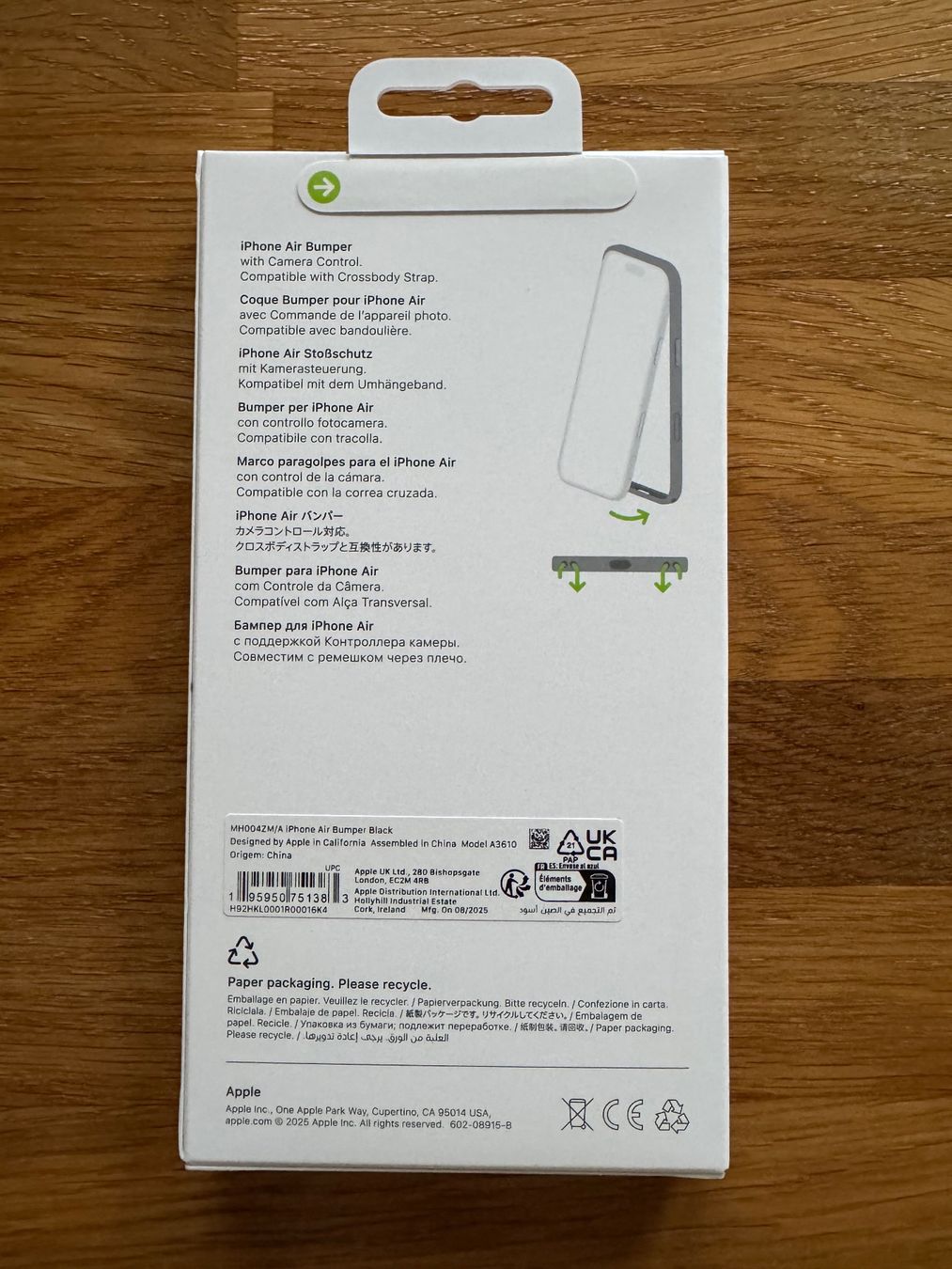 Apple Cover & Protezioni schermo: iPhone AIR Case BUMPER, Black **NEU & UNGEÖFFNET** – Nuovo e nell'imballaggio originale da Allschwil venduto da KShing 2