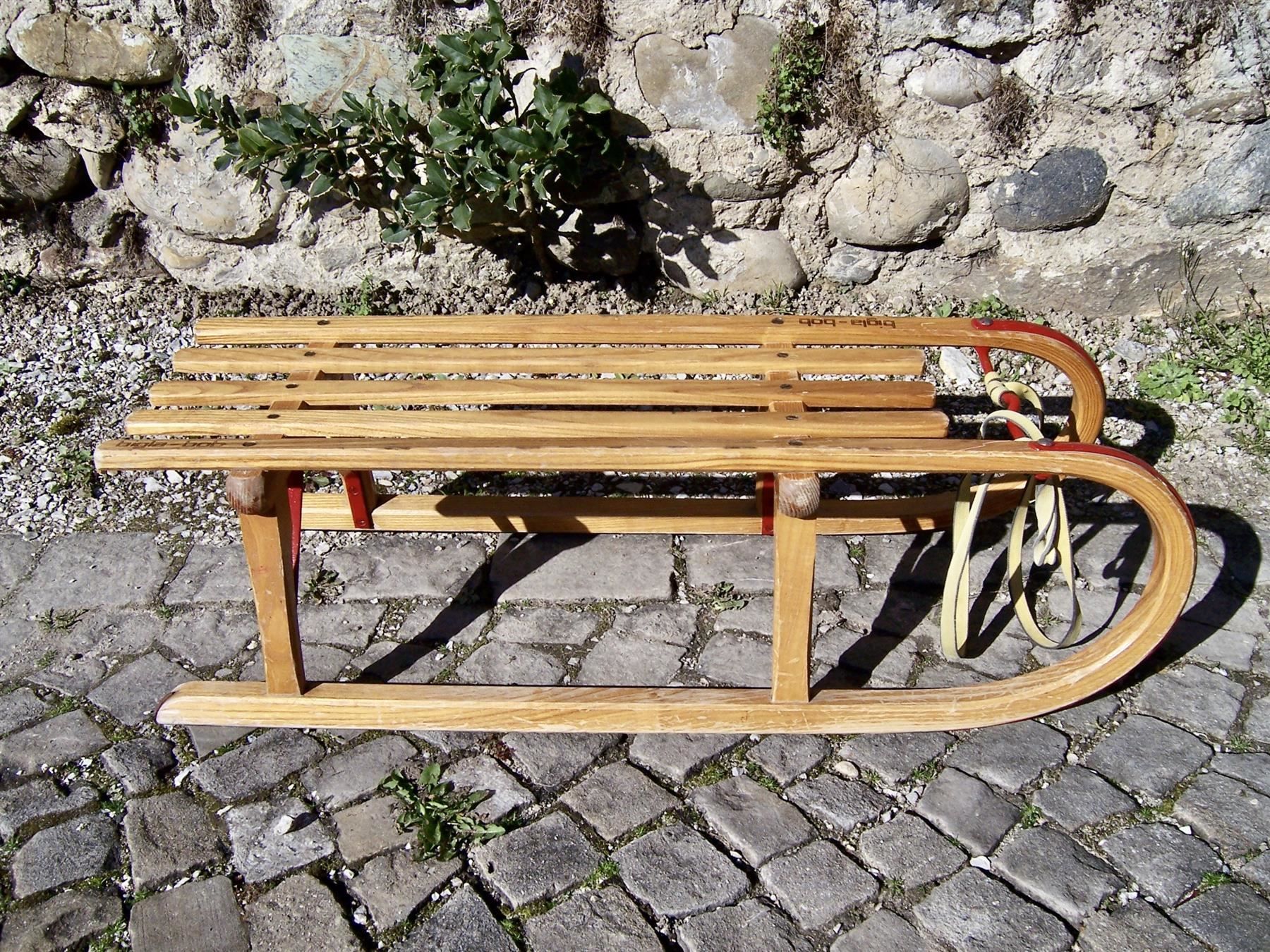 Schlitteln: Holzschlitten BIGLA-BOB Schlitten BIGLA – Gebraucht aus Kerzers von wisaundso 2