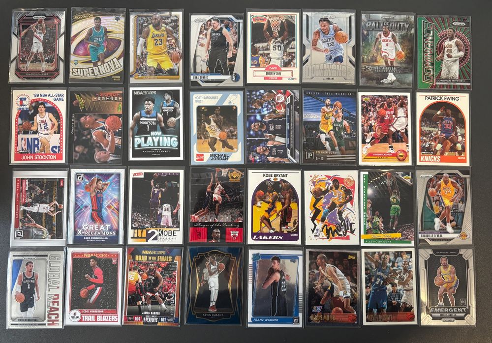 350 NBA 90s cards Box Jordan Lebron Kobe Doncic Curry Prizms (Neu ...