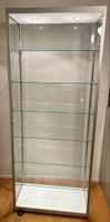 Vitrinen-Schrank Glas Alu mit Beleuchtung und Schloss gebrau