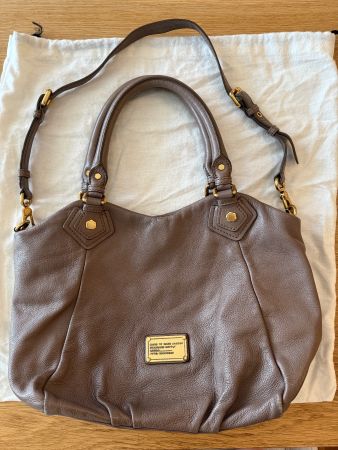 MARC BY MARC JACOBS 'Classic Q Fran' Taupe Leather Hobo Bag