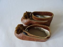 Antike Baby-/Puppenschuhe aus Leder, Frankreich