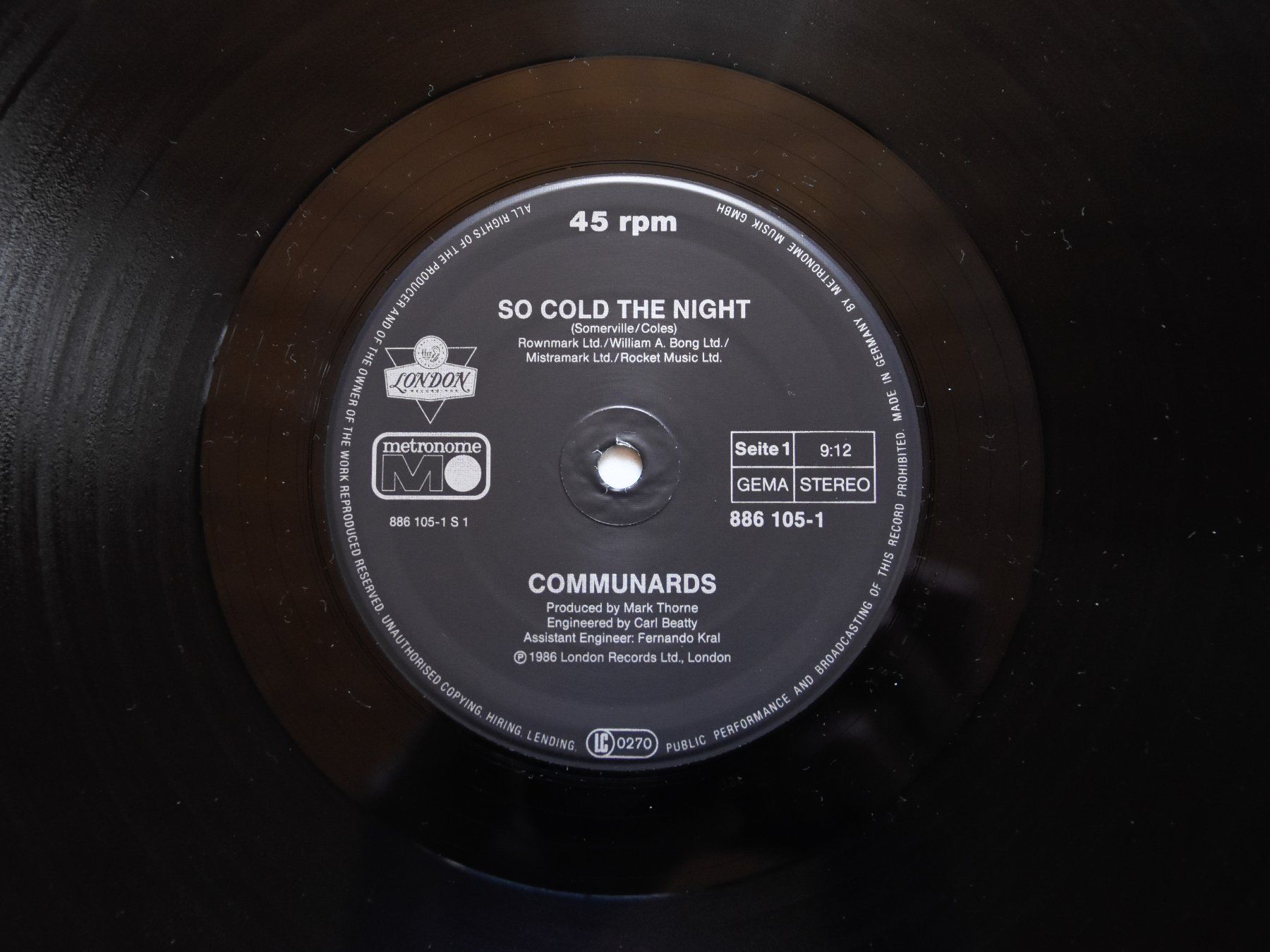 Dischi in vinile: The Communards - So Cold The Night (Maxi Single) – Usato da Belmont-sur-Yverdon venduto da ag97 2