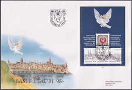 1995, W79, LUXUS FDC (Ersttagsbrief) "Basler Taube 95"