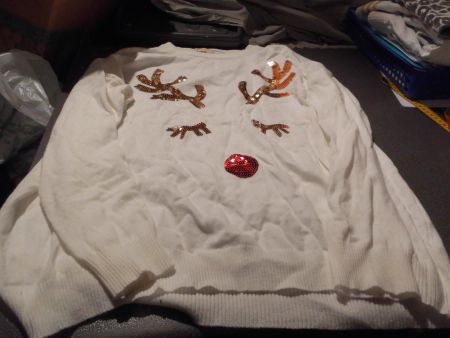 Pullover Grösse S, Zebra, weiss, Pailletten
