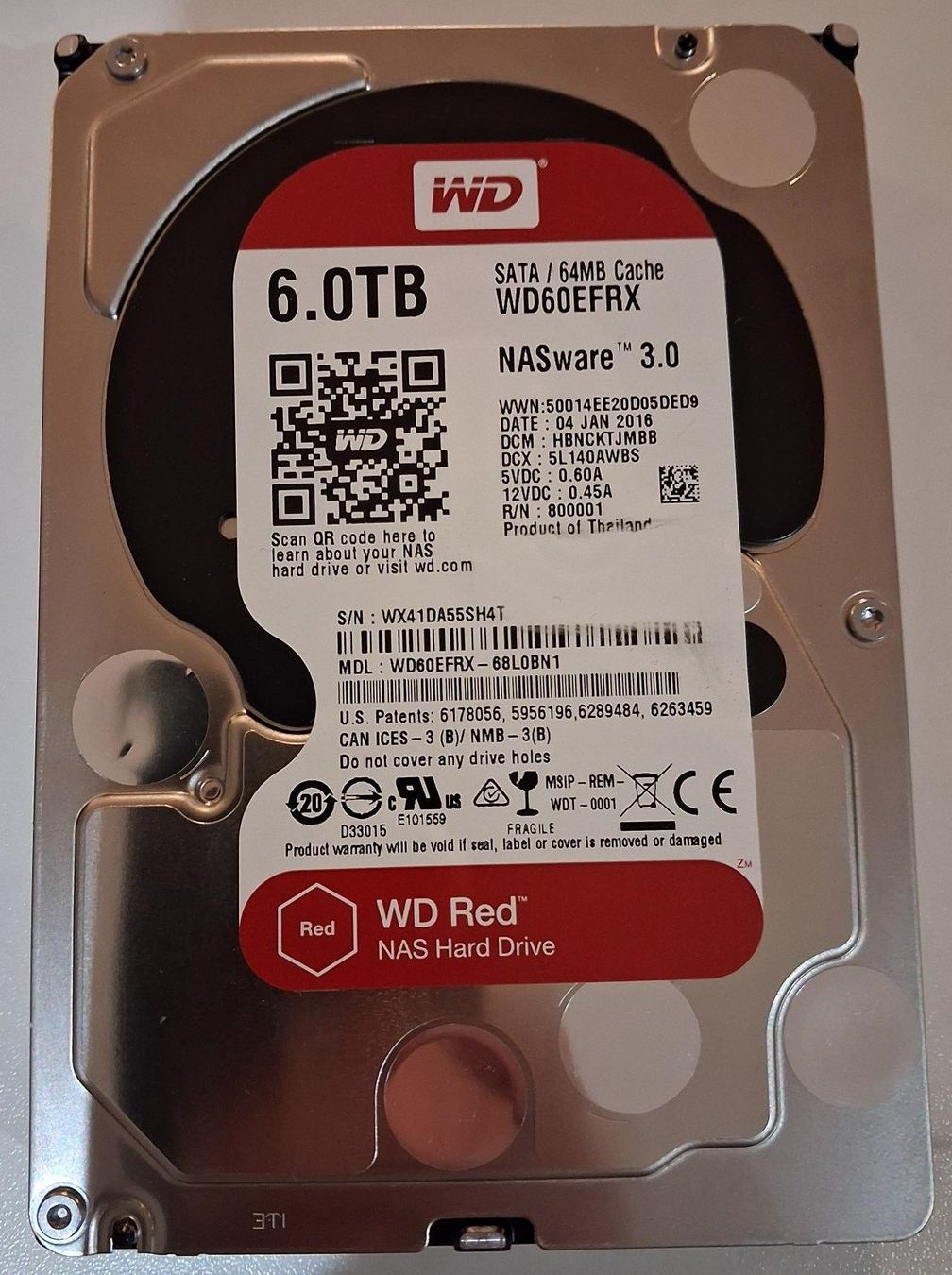 Western Digital Harddisks: WD Red 6.0TB NAS Hard Drive – Gebraucht aus Spreitenbach von PremiumNotebooks