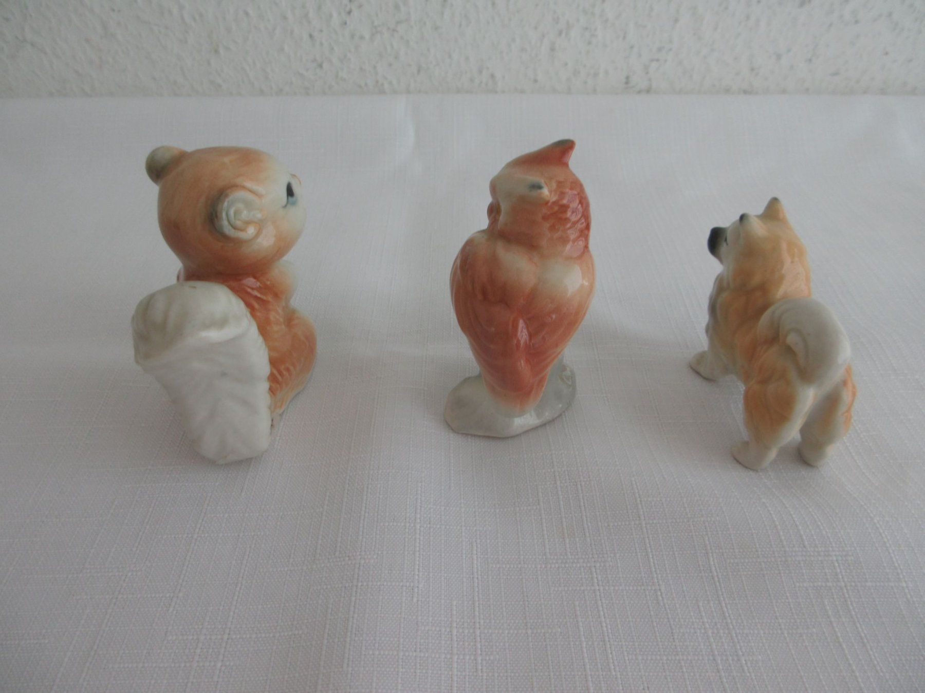 Figuren: 3 Miniatur Figuren Eichhornchen, Eule und Hund – Gebraucht aus Binningen von Oldfashion 1