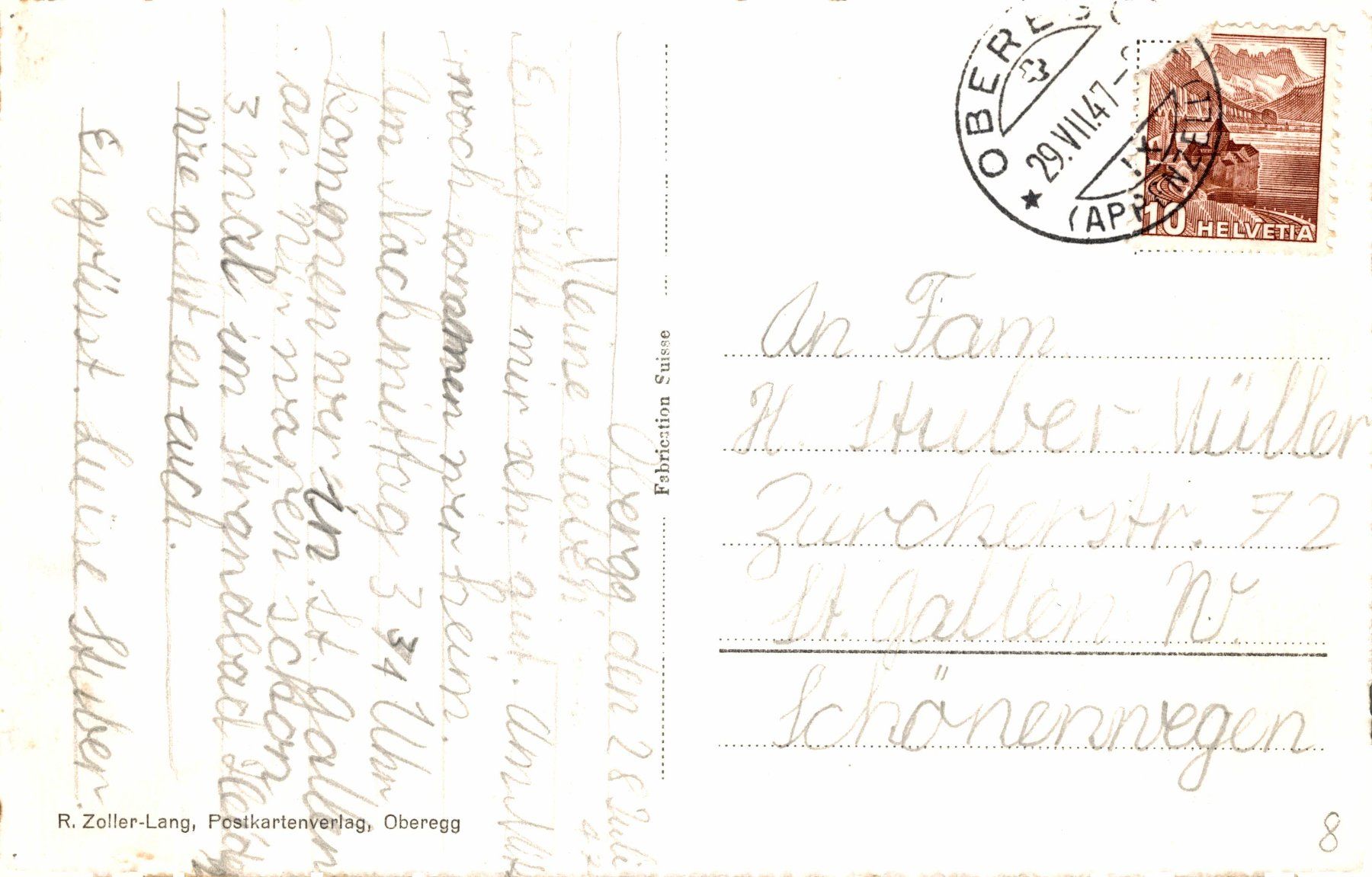 Cartoline postali: Kurort Oberegg (Appenzell) – Usato da Bronschhofen venduto da Astore 1
