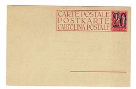 Postkarte 20 auf 25cts ungestempelt gi
