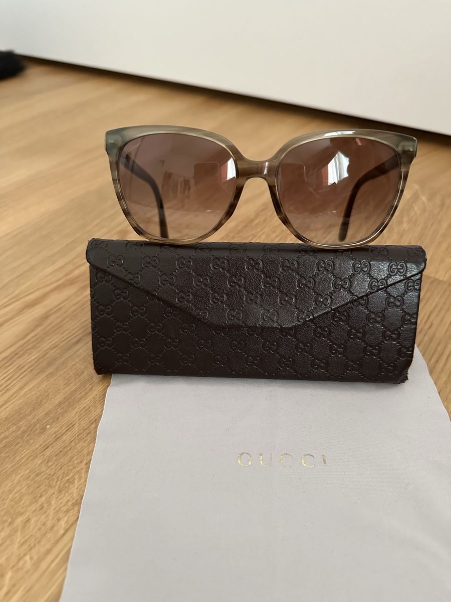 Gucci Occhiali & Lenti: Gucci Sonnenbrille Damen Khaki-Grau – Nuovo (secondo la descrizione) da Ermatingen venduto da nic_x2tf 1