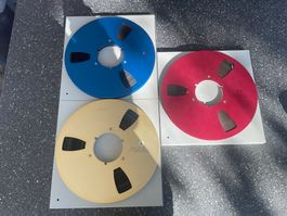 Alu Spulen GOLD, BLAU & ROT für ReVox, Teac, Akai, Nagra usw
