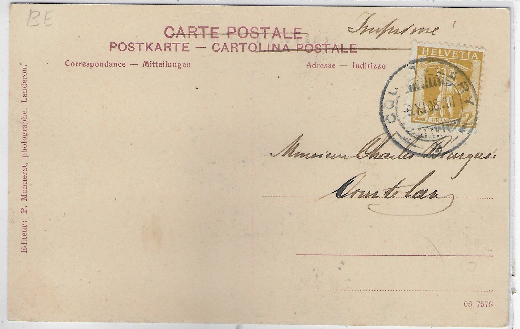 Cartoline postali: College de Courtelary - animee – Usato da Ettingen venduto da Kartenplanet 1