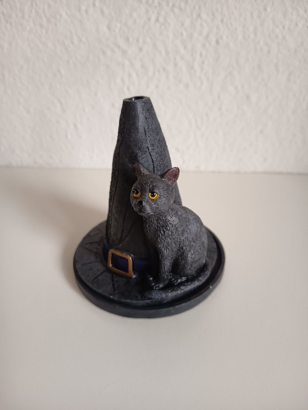 Sculture & Statue: Räucher-Gefäss-Schwarze Katze auf Hexenhut – Usato da Rümlang venduto da Cat-Judy 2