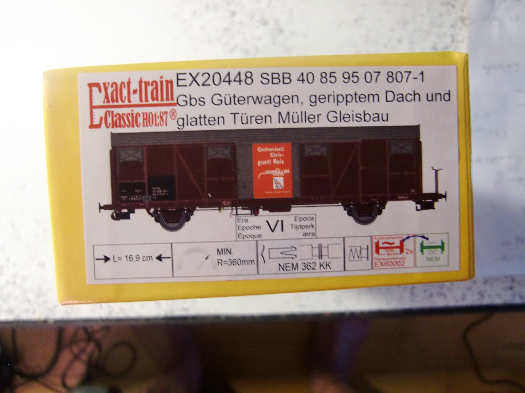 Modellini di ferrovie: Exact-Train 20448 SBB Gbs Müller Gleisbau Braun – Nuovo e nell'imballaggio originale da Obergerlafingen venduto da danibutton 2