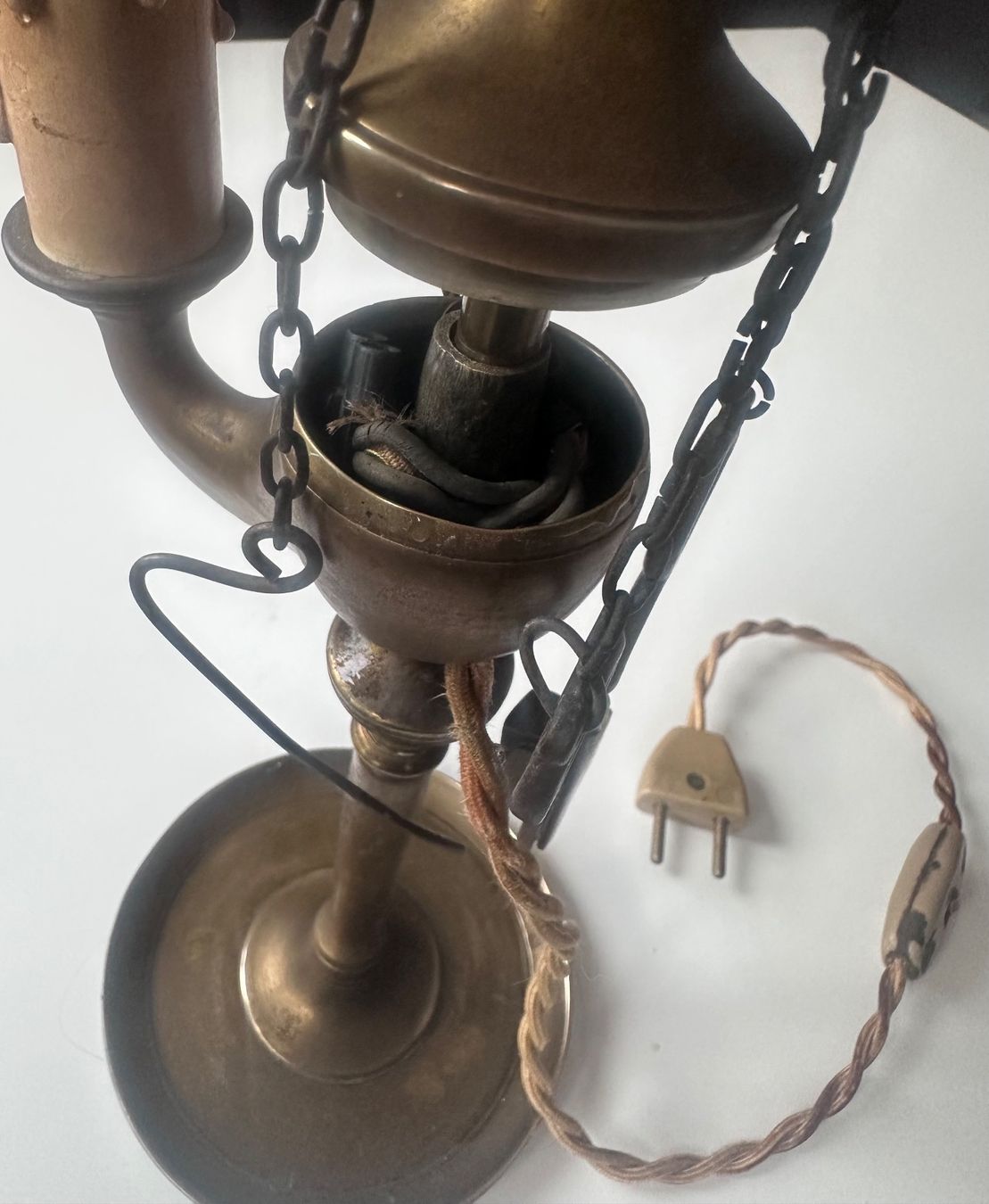 Lampade: Florentiner Lampe mit zwei Leuchten, Messing – Usato da Rickenbach b. Wil venduto da sunneschii_ 4