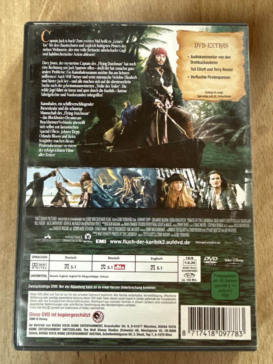 Tutti i DVDs: DVD Fluch der Karibik 2 – Usato da Dettighofen (Lengwil) venduto da Dolol 1