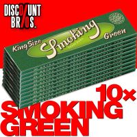 NEU █ 10× SMOKING GREEN Grün Zigarettenpapier HANF