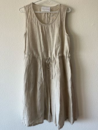 Vicario Cinque Leinenkleid Beige Sommerkleid  Leinenkleid