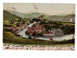 Schweiz, Ansichtskarte Balkenstempel Baden 17.10.1903
