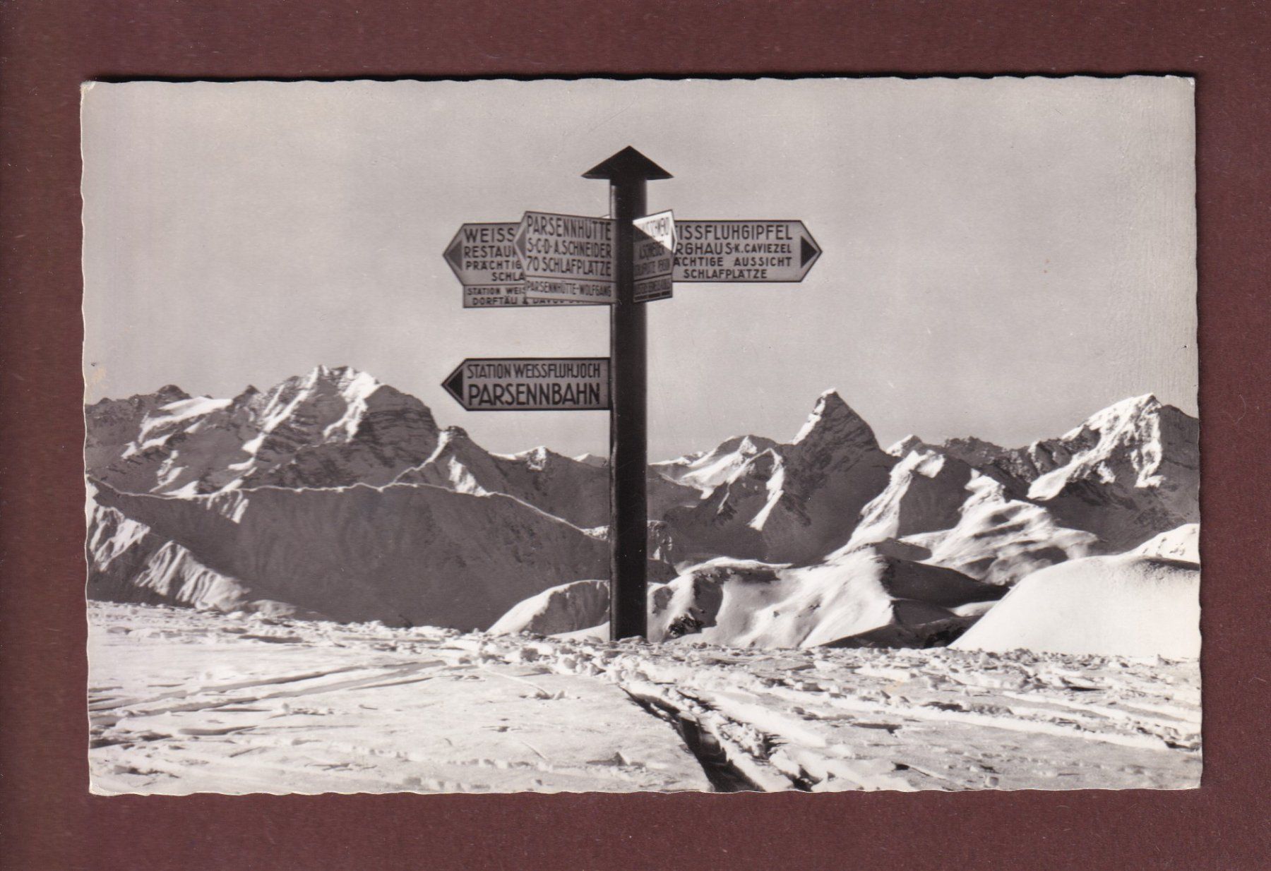 Cartoline postali: PARSENN-WEISSFLUHJOCH - 1950 – Usato da Pully venduto da nicecards-shop