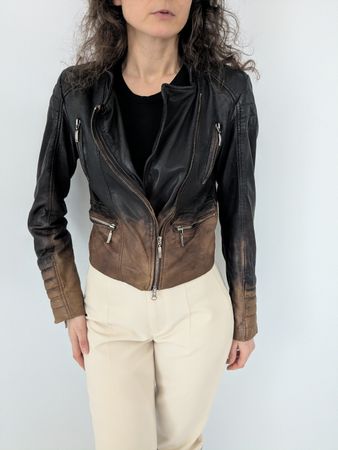 Damen Lederjacke im Ombre Stil Gr.36