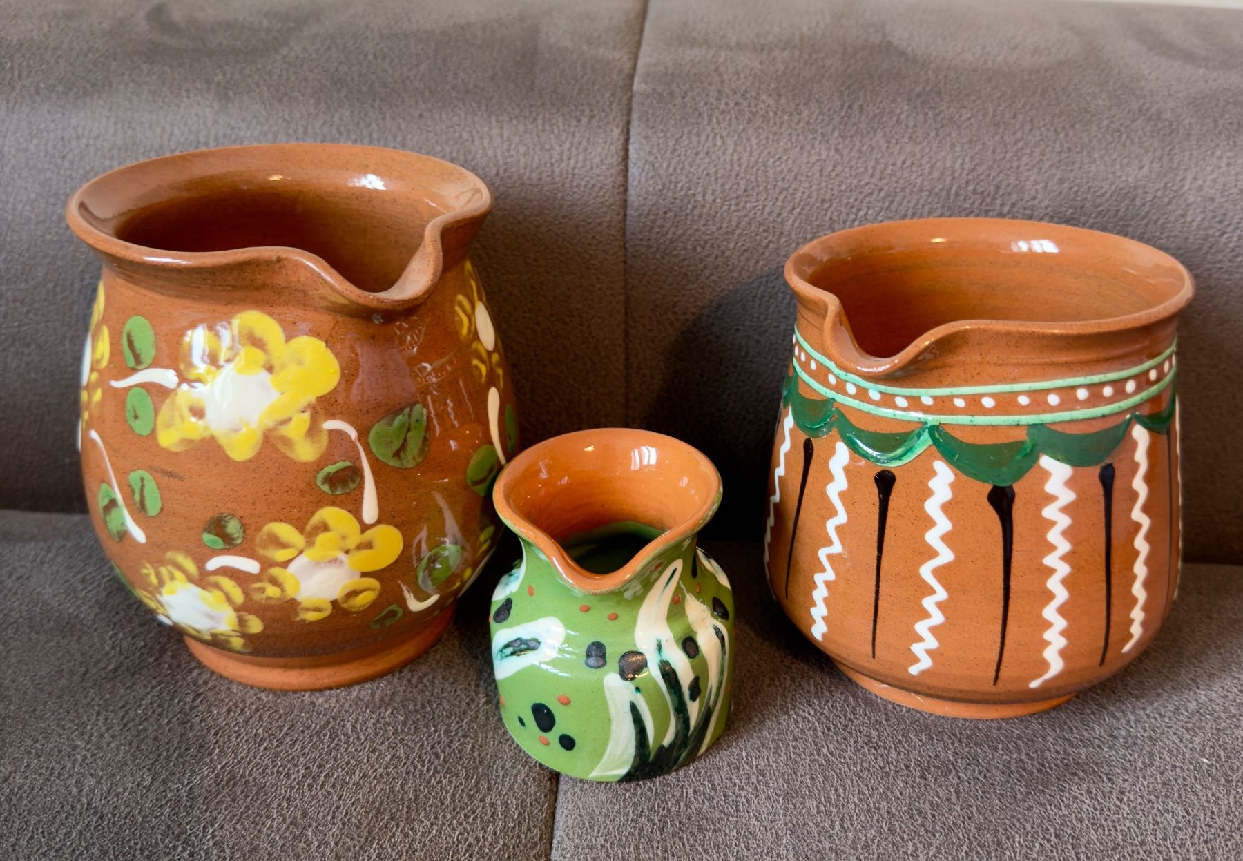 Teiere: Keramik-Krug-Set 3er-Set Terrakotta mit Muster – Usato da Widnau venduto da kustercarmen