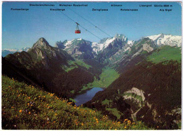 Ansichtskarten: Hoher Kasten - Luftseilbahn – Gebraucht aus Binningen von Mountainrider