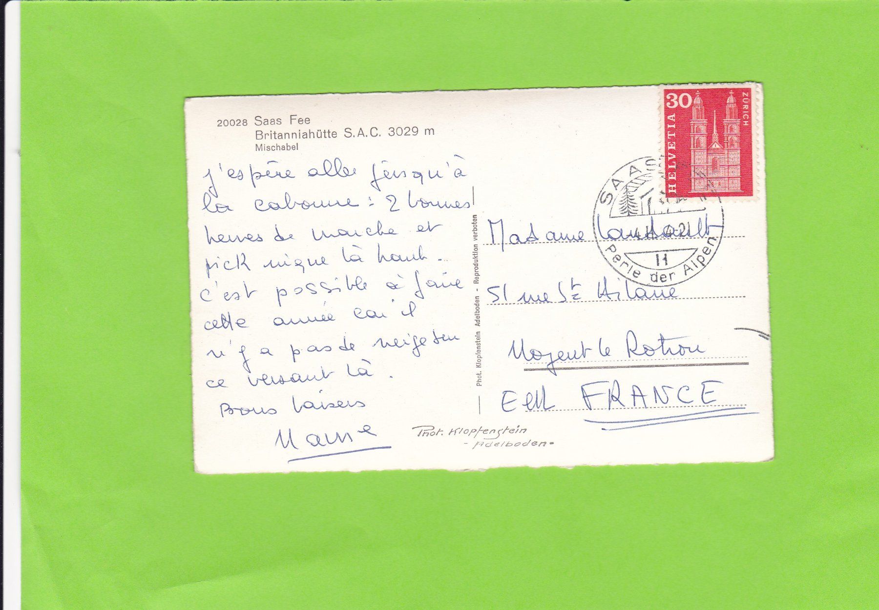 Cartes postales: Saas-Fee, Britanniahütte – D'occasion à St. Peterzell par neckertal 1