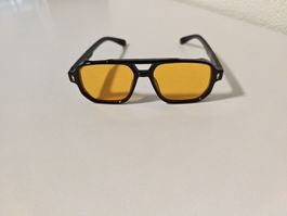 Sonnenbrille Pilotenbrille Schwarz Gelbe Gläser