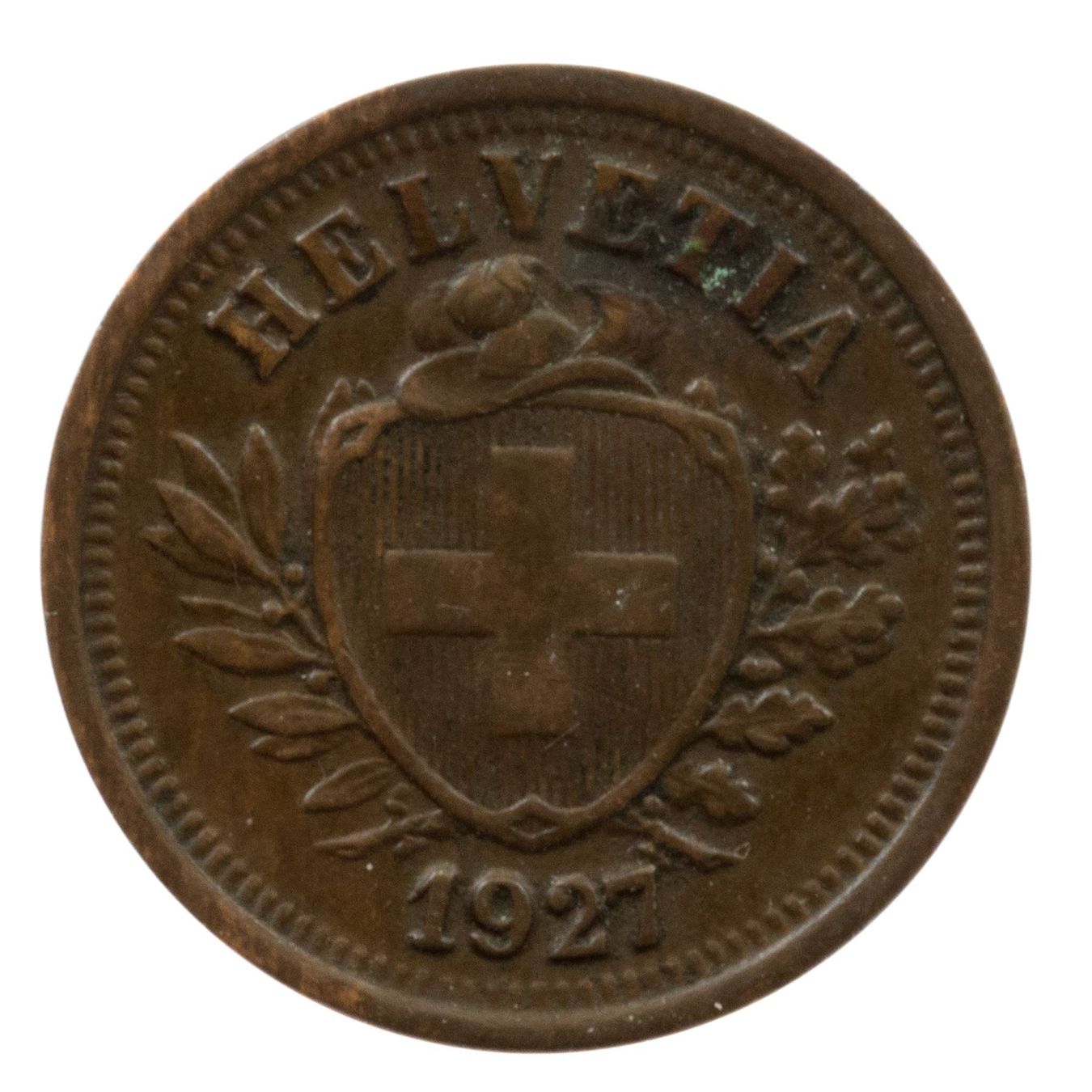 Alle Münzen: Schweiz / Suisse - 1 Rappen - 1927 – Gebraucht aus Rotkreuz von Swiss-Coins
