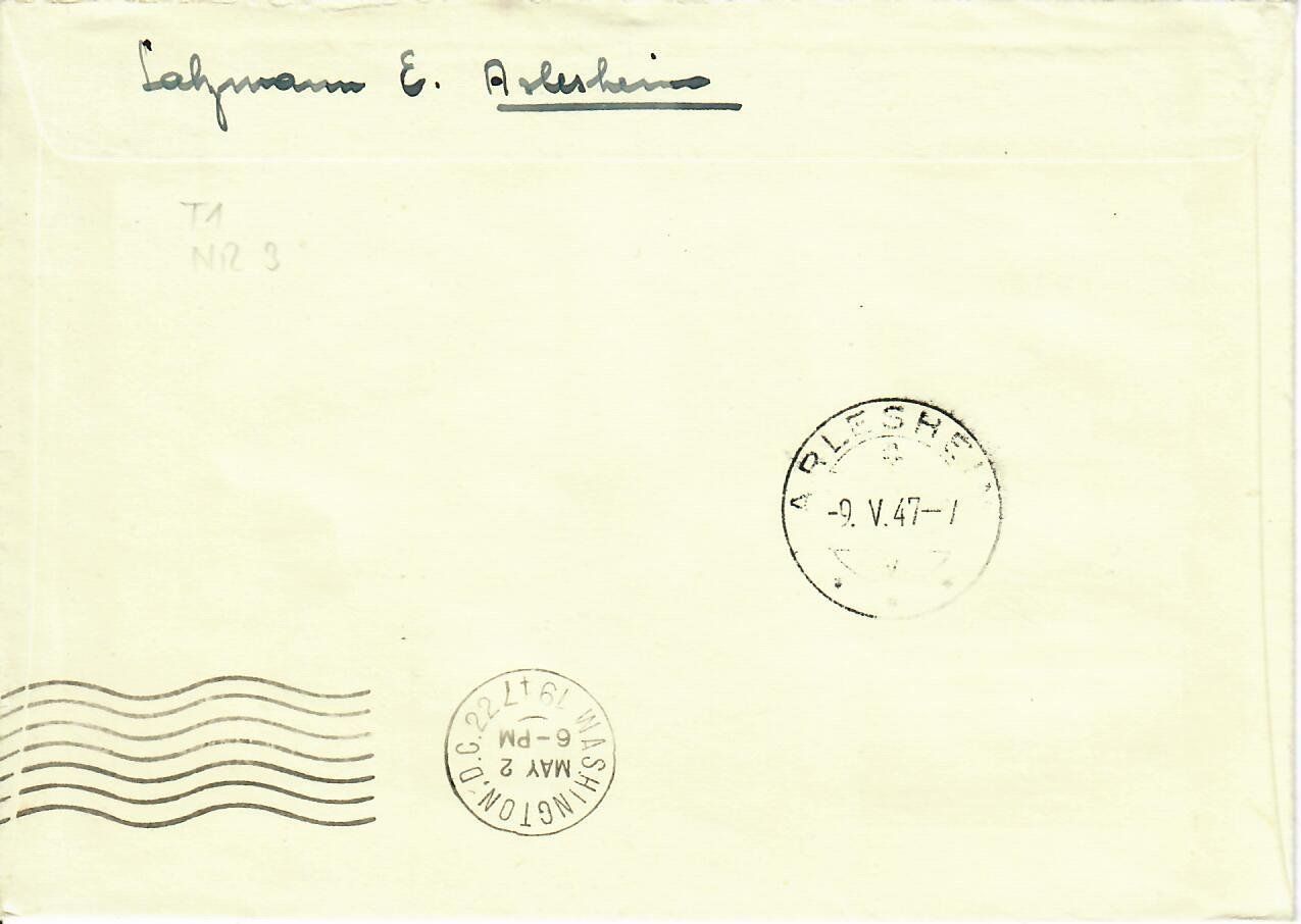 Tutti i francobolli: Flugbrief 1947 – Usato da Hochdorf venduto da Ziegel-16 1