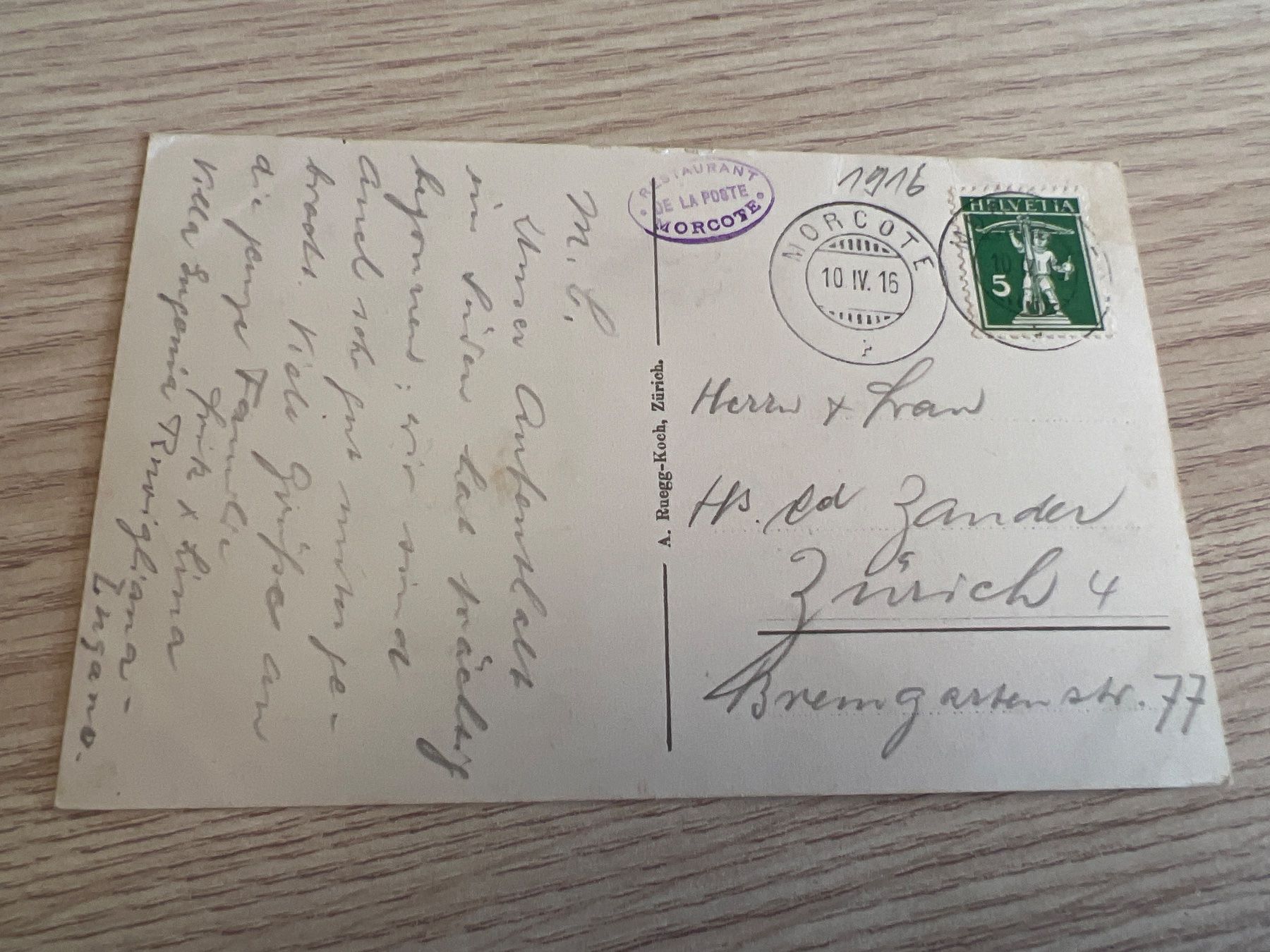 Cartoline postali: Lugano Morcote Ticino 1916 – Usato da Prosito venduto da Danielehh 1