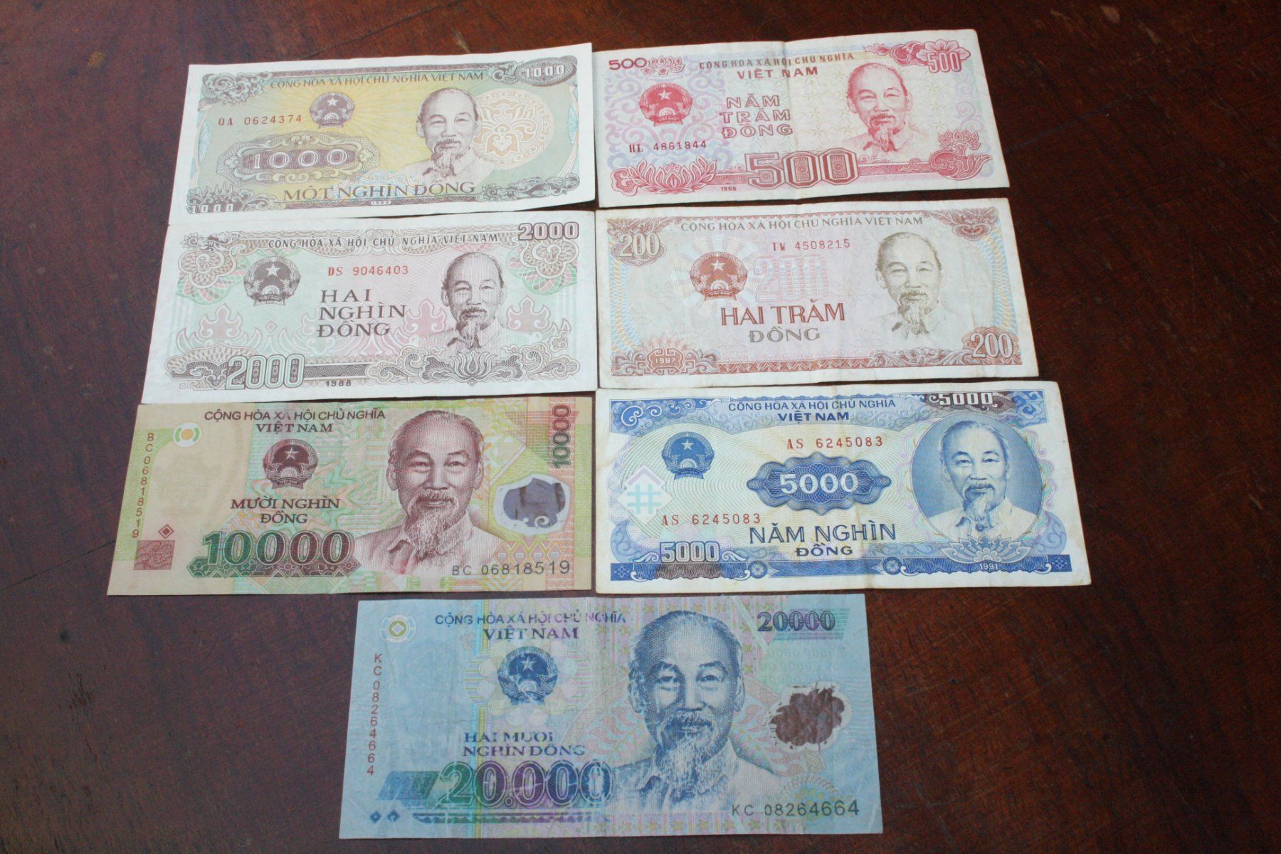 Banknoten: Viet Nam lot 7 billets – Gebraucht aus Cormondrèche von Hermes.monnaies