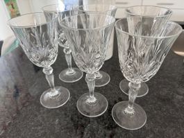 Kristall Weingläser Set 6 Stk. Glas geschliffen